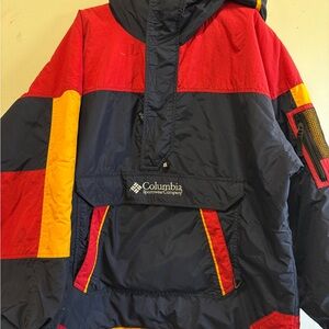 Vintage Columbia Sport Raincoat - Red, Yellow, Navy